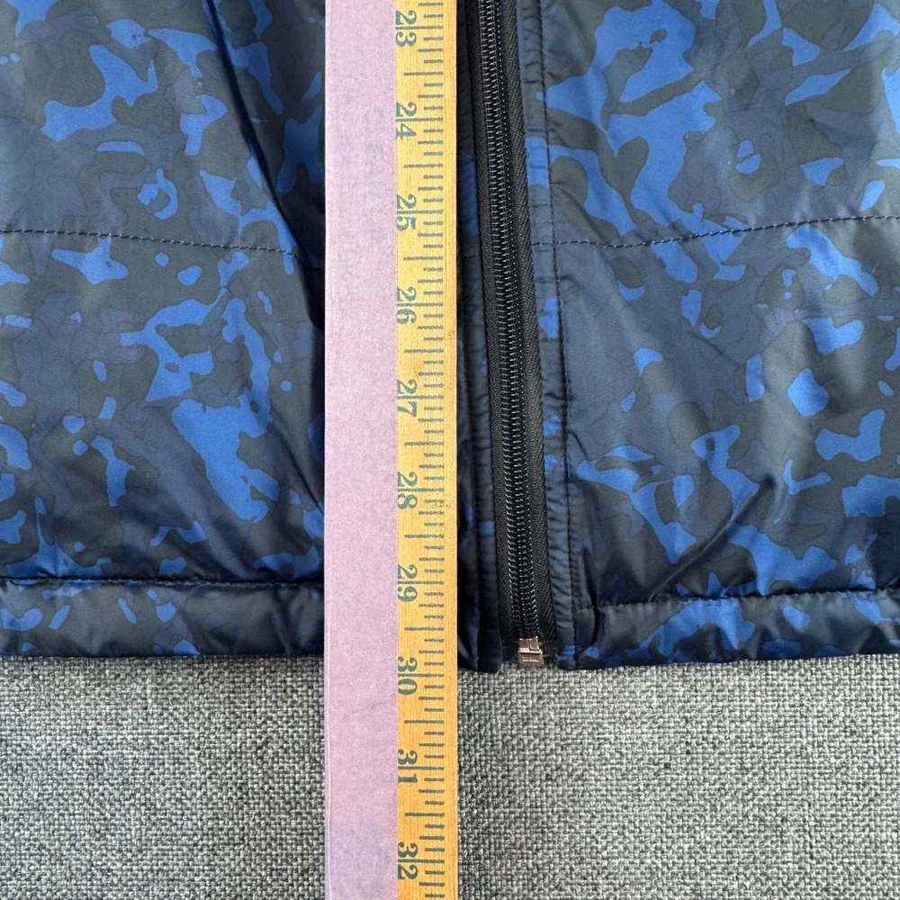 Nautica Reversible Puffer Vest Mens Camo Blue Black Water Resistant Quilted NEW